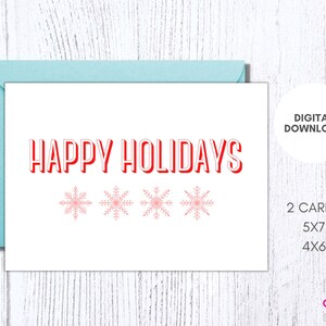 Conjunto de 2 cartões de boas festas modernos para impressão | Tamanhos 5x7 e 4x6, download instantâneo, modelos digitais de cartões comemorativos de boas festas