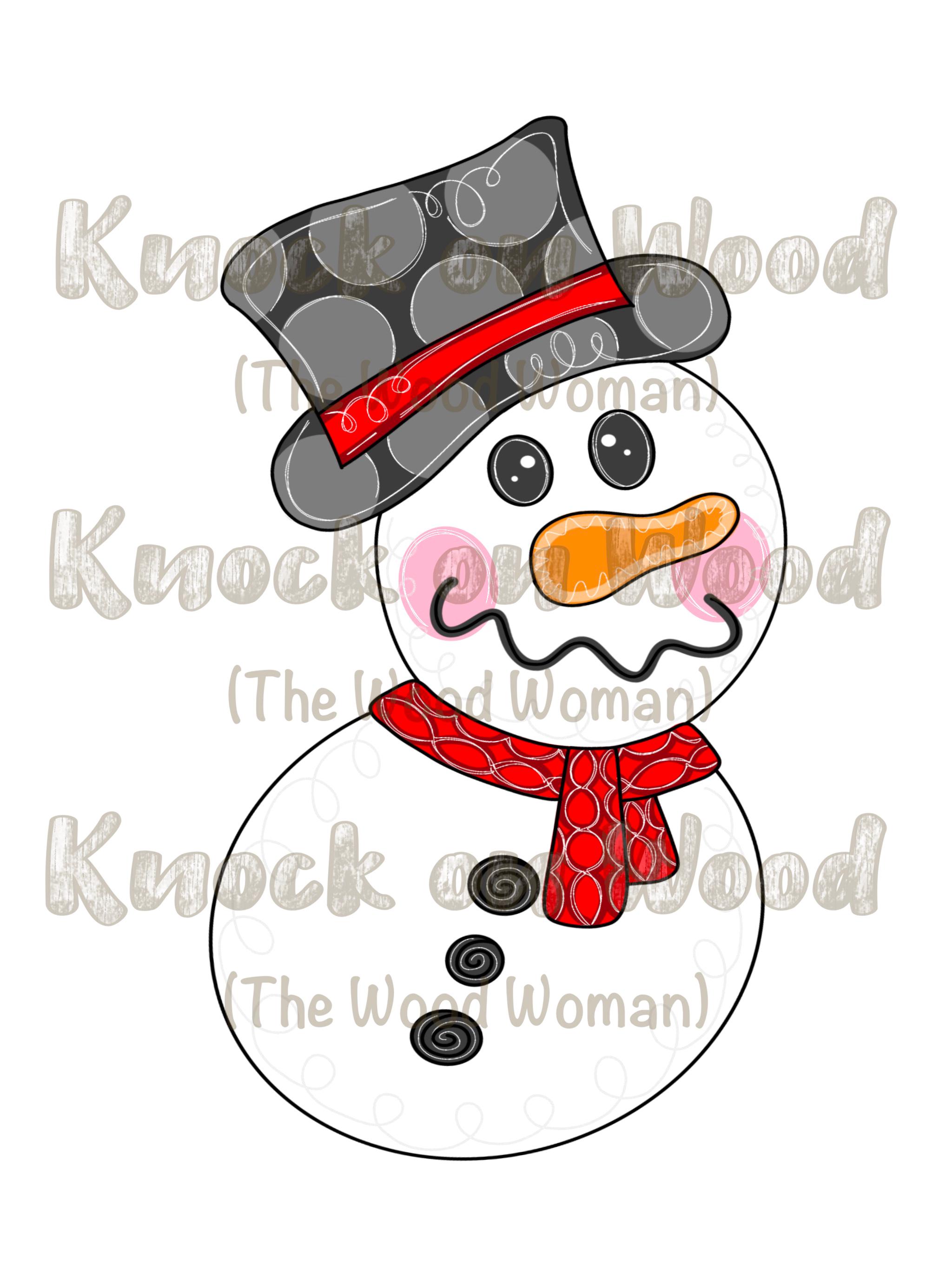 TEMPLATE & SVG: Silly Snowman Door Hanger (Digital Files ONLY)