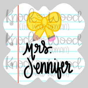 TEMPLATE & SVG: Notebook Paper Teacher Door Hanger (Digital Files ONLY)