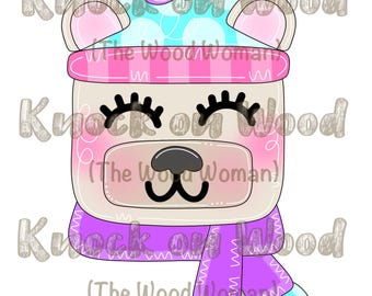 TEMPLATE & SVG: Cute Polar Bear Door Hanger (Digital Files ONLY)