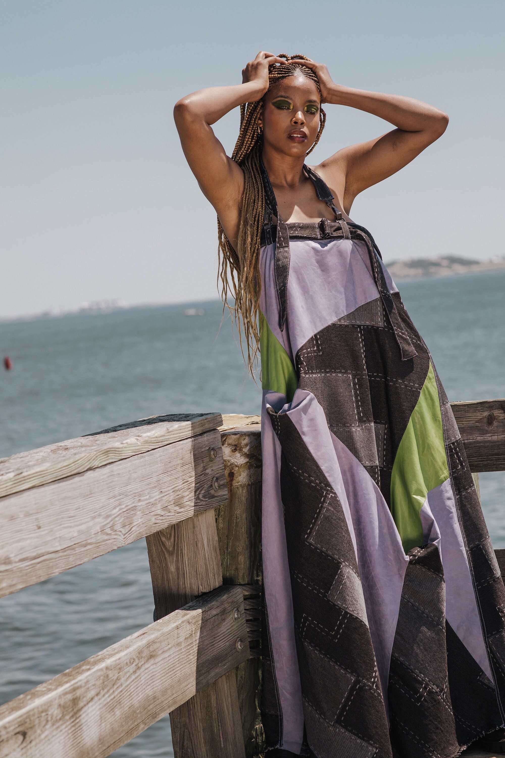 Denim halter hotsell maxi dress