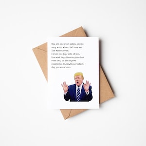 Carte de voeux vierge très amusante pour le joyeux anniversaire de Trump