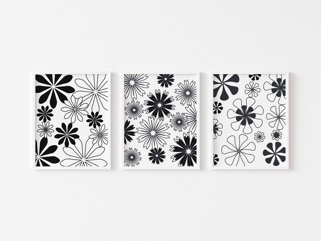 White and Black Wall Art Printable Digital Download Abstract Art ...