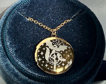 Drakenrijder medaillonketting - op de vierde vleugel geïnspireerde sieraden | Violette Sorengail | Xaden Riorson | Booktok-cadeau