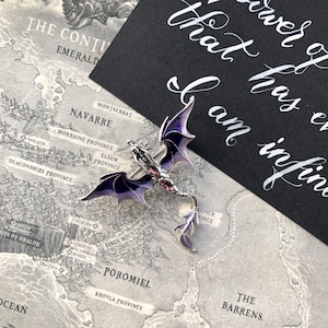 Fourth Wing Enamel Pin: Andarna Dragon, Fantasy Brooch