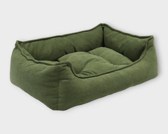 Lit pour chien rectangulaire vert | lit très confortable et résistant | lit pour chien | lit pour chien | chien qui dort