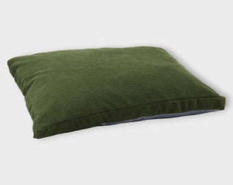 Corduroy dog cushion, green | comfortable dog bed | soft pillow for a pet | bed for a small dog | bed for a large dog