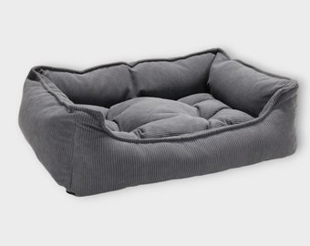 Cama para perros rectangular, gris cama muy cómoda y duradera | cama para perros | cama para perros | perro durmiendo