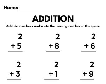 20 Printable Additition Fill in the Blanks Worksheets (Numbers 1-15) for Kindergarten-1st Grade-2nd Grade Math. Addition Worksheets