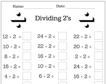 24 Printable Multiplication and Division worksheets (1-12), Fill in the Blanks - with Answer Pages, Maths Drills