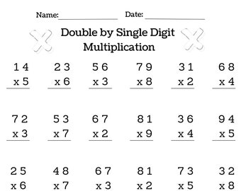 15 Printable Multiplication & Division Worksheets, Fill in the Blanks - Double Digit by Single Digit, Math Drills, Answers Included