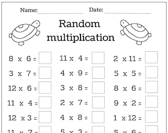 10 Printable Multiplication Worksheets, Single Digit Multiplication (Numbers 1 – 12), Math Drills, Multiplication Word Problems, Answers Inc