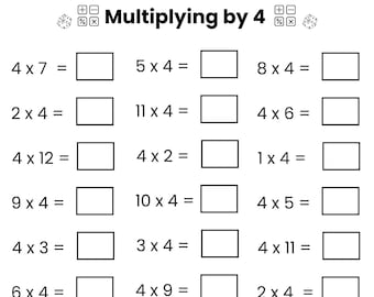 12 Printable Multiplication Worksheets, 1 - 12 Times Tables, Maths Drills