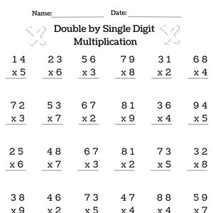 15 Printable Multiplication & Division Worksheets, Fill in the Blanks - Double Digit by Single Digit, Math Drills, Answers Included