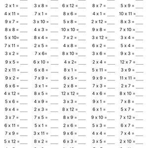May include: A printable worksheet with multiplication problems for kids. The worksheet has 3 columns of multiplication problems with answers to be filled in. The problems are all single-digit multiplication problems.