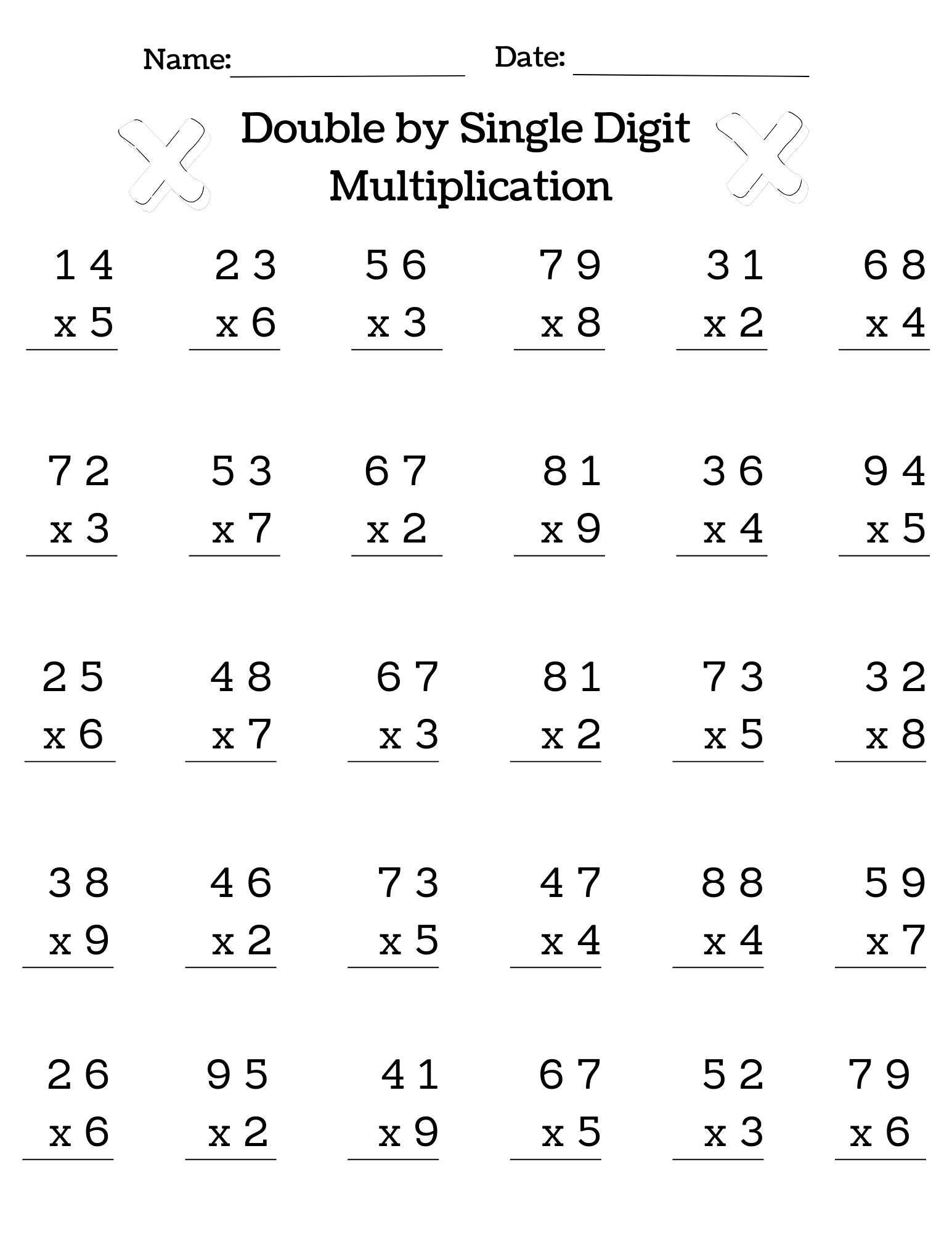 15 Printable Multiplication & Division Worksheets, Fill in the Blanks - Double Digit by Single Digit, Math Drills, Answers Included