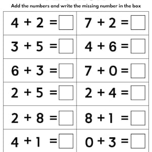 10 Printable Additition Fill in the Blanks Worksheets (numbers 1-15 ...