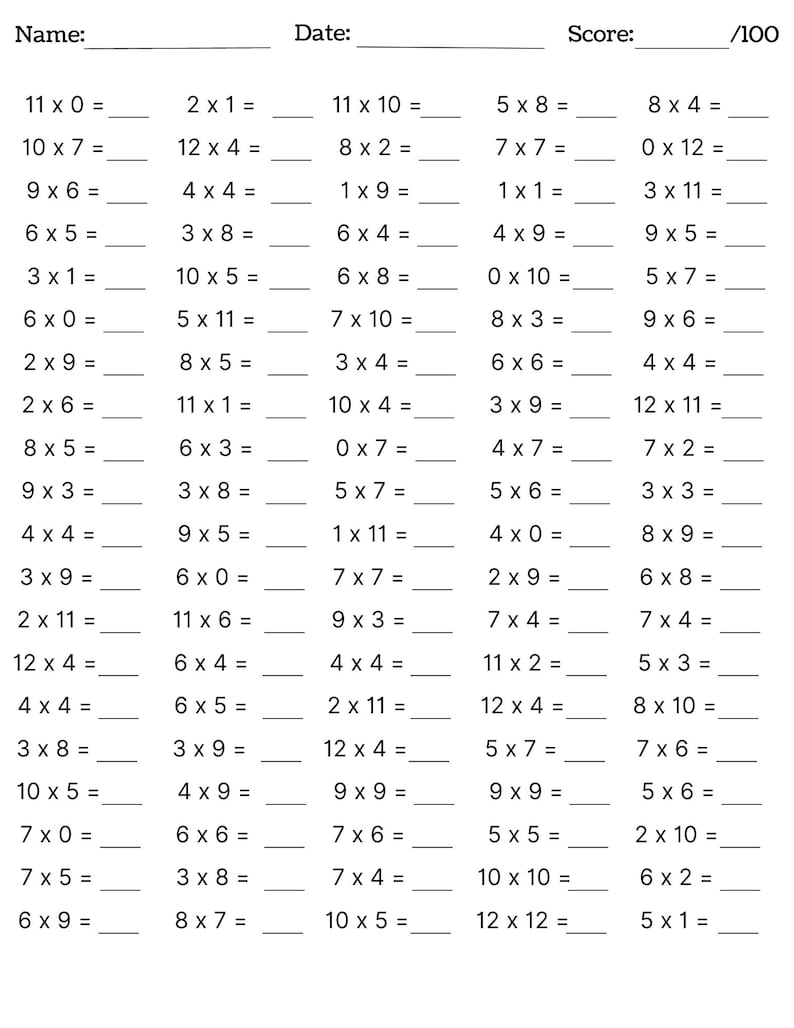 10 Printable Multiplication Worksheets Fill in the Blanks Single Digit 10 Printable Multiplication Worksheets Fill in the Blanks Single Digit