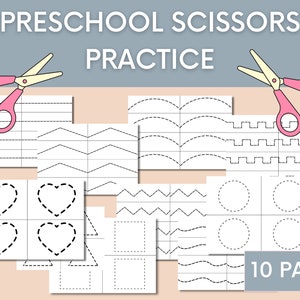 Beginning Scissors Practice, Cutting practice, Fine motor skills practice, Preschool Worksheet, Preschool Printable, Kindergarten Printable