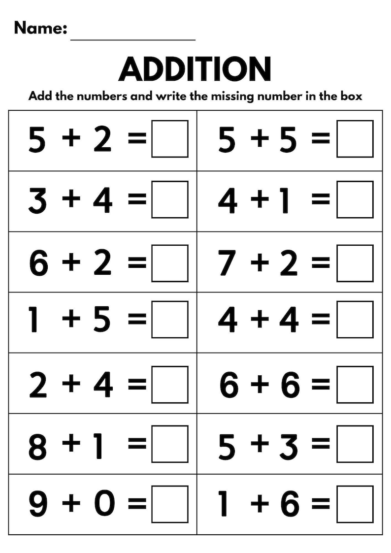 10 Printable Additition Fill in the Blanks Worksheets (numbers 1-15 ...