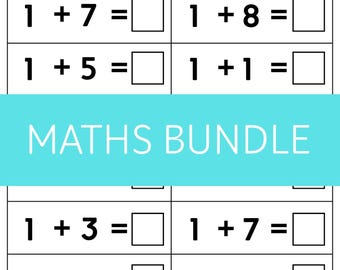 Más de 100 hojas de trabajo de suma y resta, matemáticas de 1.er grado, matemáticas de 2.º grado, páginas de actividades para la educación en casa, descarga instantánea en PDF.