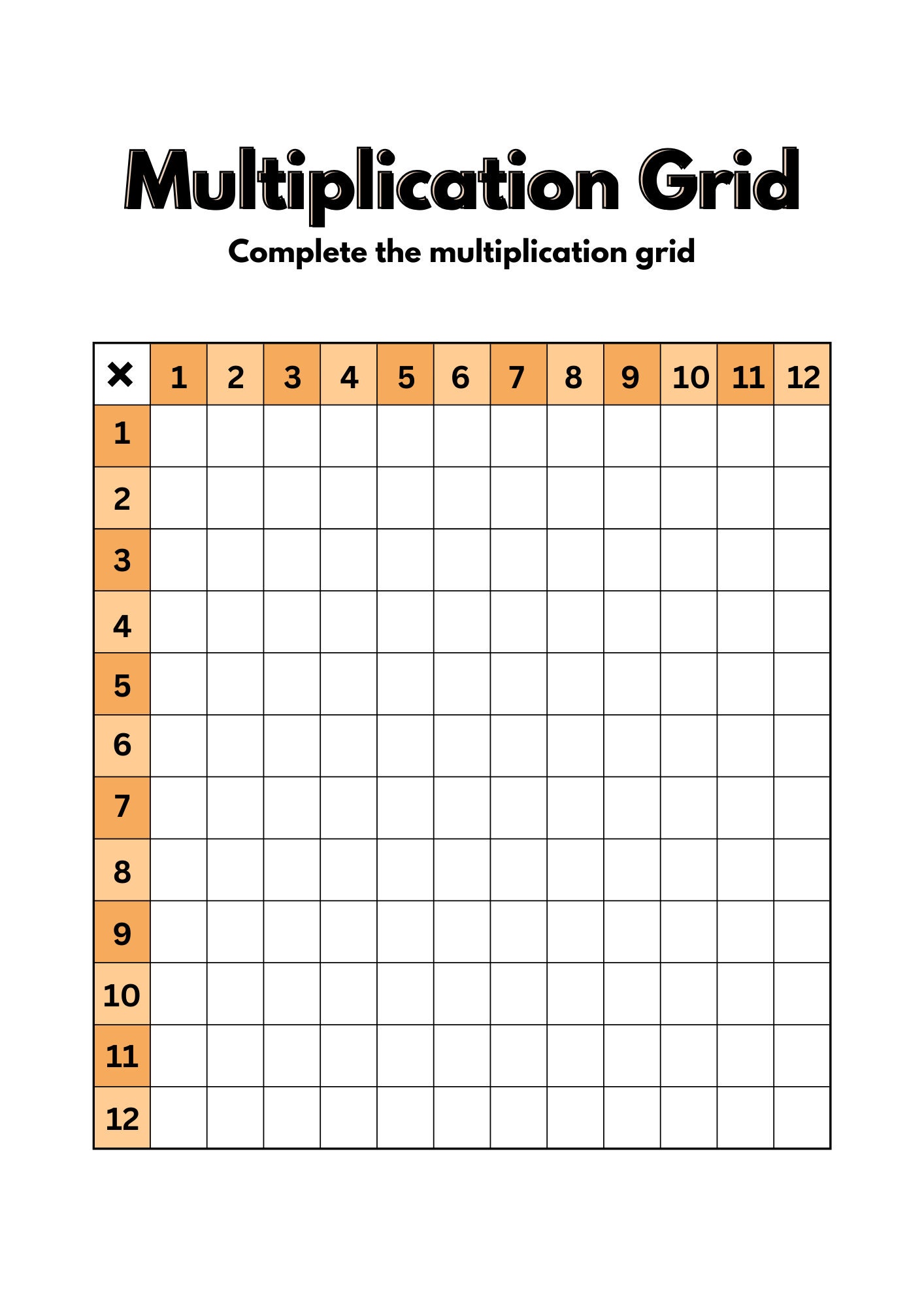 Printable Multiplication Grid - Fillable, Times Tables Grid, Single Digit Multiplication, Multiple Colors Available - Etsy printable-multiplication-grid-fillable-times-tables-grid-single-digit-multiplication-multiple-colors-available-etsy