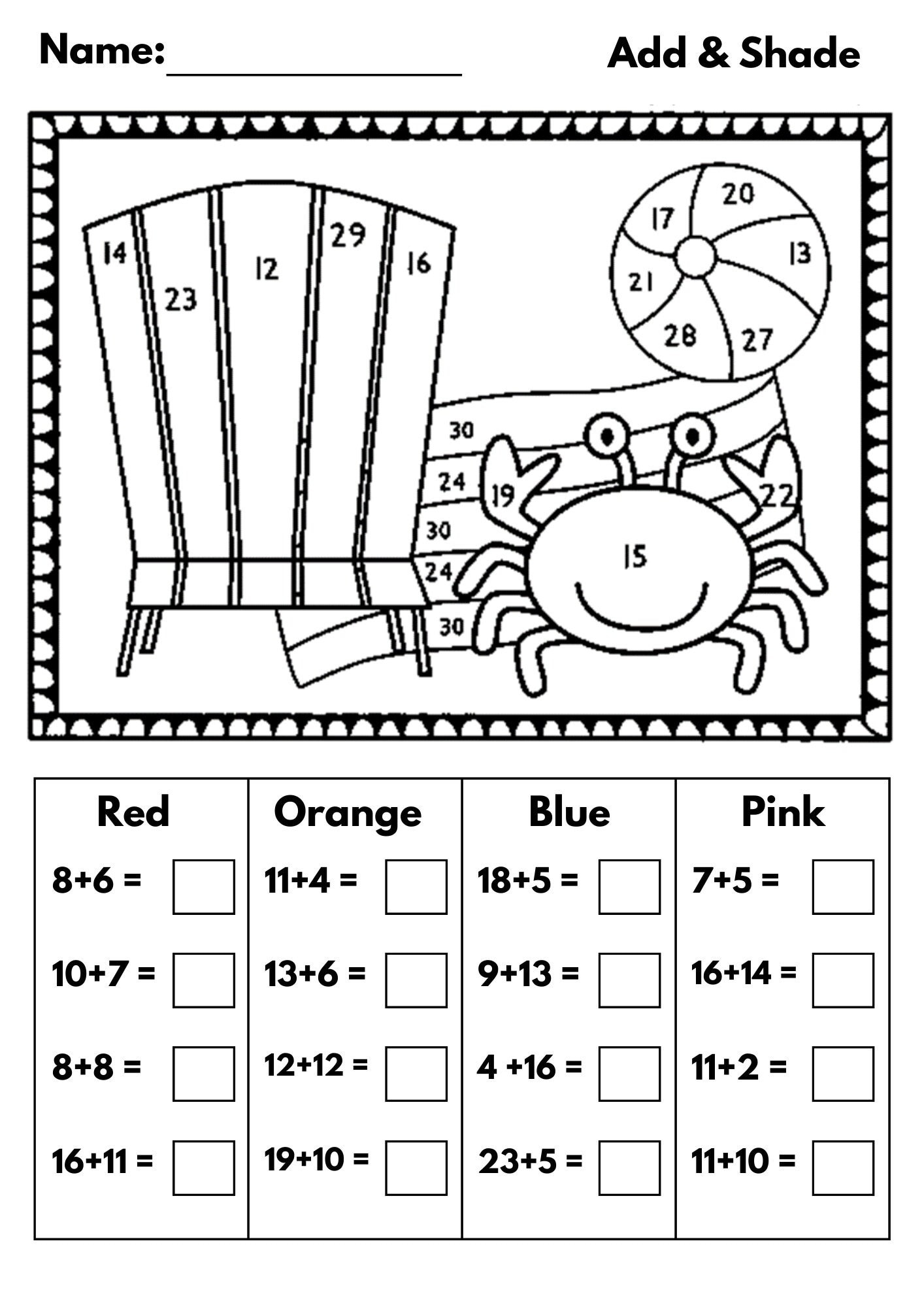 10 Printable Addition Worksheets – Fill in the Blanks Numbers 1–30 ...
