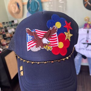 American trucker hat with patches