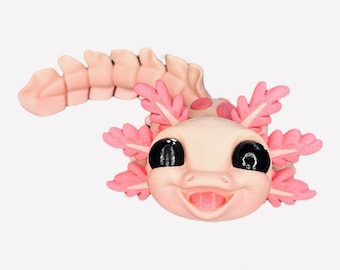 Sweet Pink Axolotl. Fidget. Desk Pet. 3D Printed. Sensory