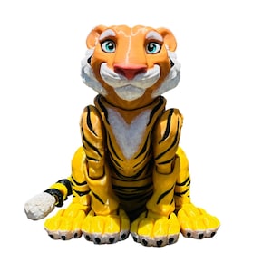 Lg Tiger &quot;Rajah&quot;. Hand Painted Eyes. Articulated. Desk Pet.