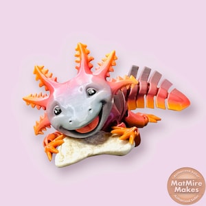 Axolotl. Articulated. 3D printed. Sensory Desk Toy. Fidget Pet.