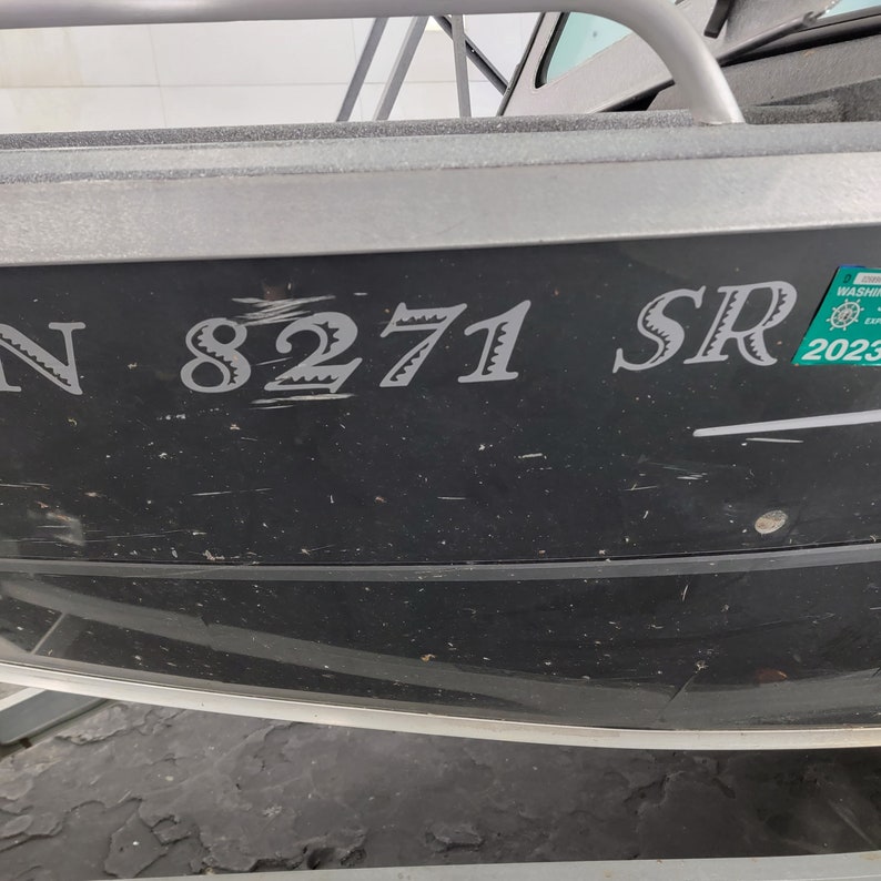 Custom Boat Registration Numbers Set of 2 Etsy