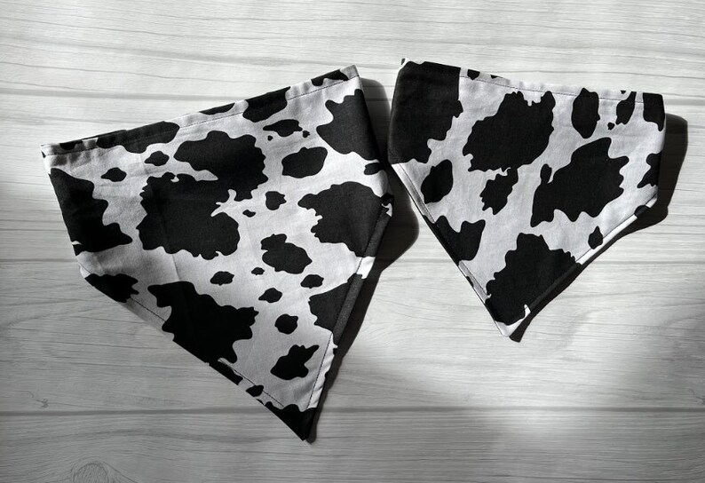 Cow Print Rustic Western Style Dog Bandana Scrunchie Back Etsy