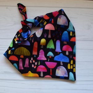 Colorful Mushrooms - Bright Colored - Mushrooms - Dog or People Bandana - Tie On