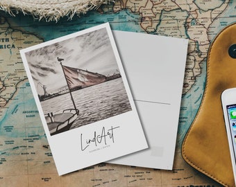 Carte postale imprimée d'art, port de Hambourg
