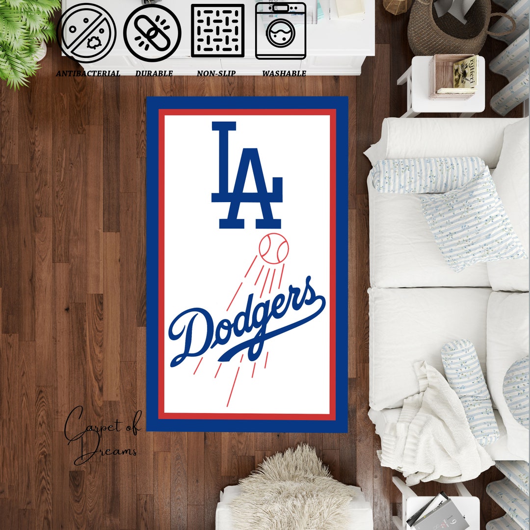 Baseball Rug Los Angeles Dodgers Rug MLB Rug Sports Rug Etsy