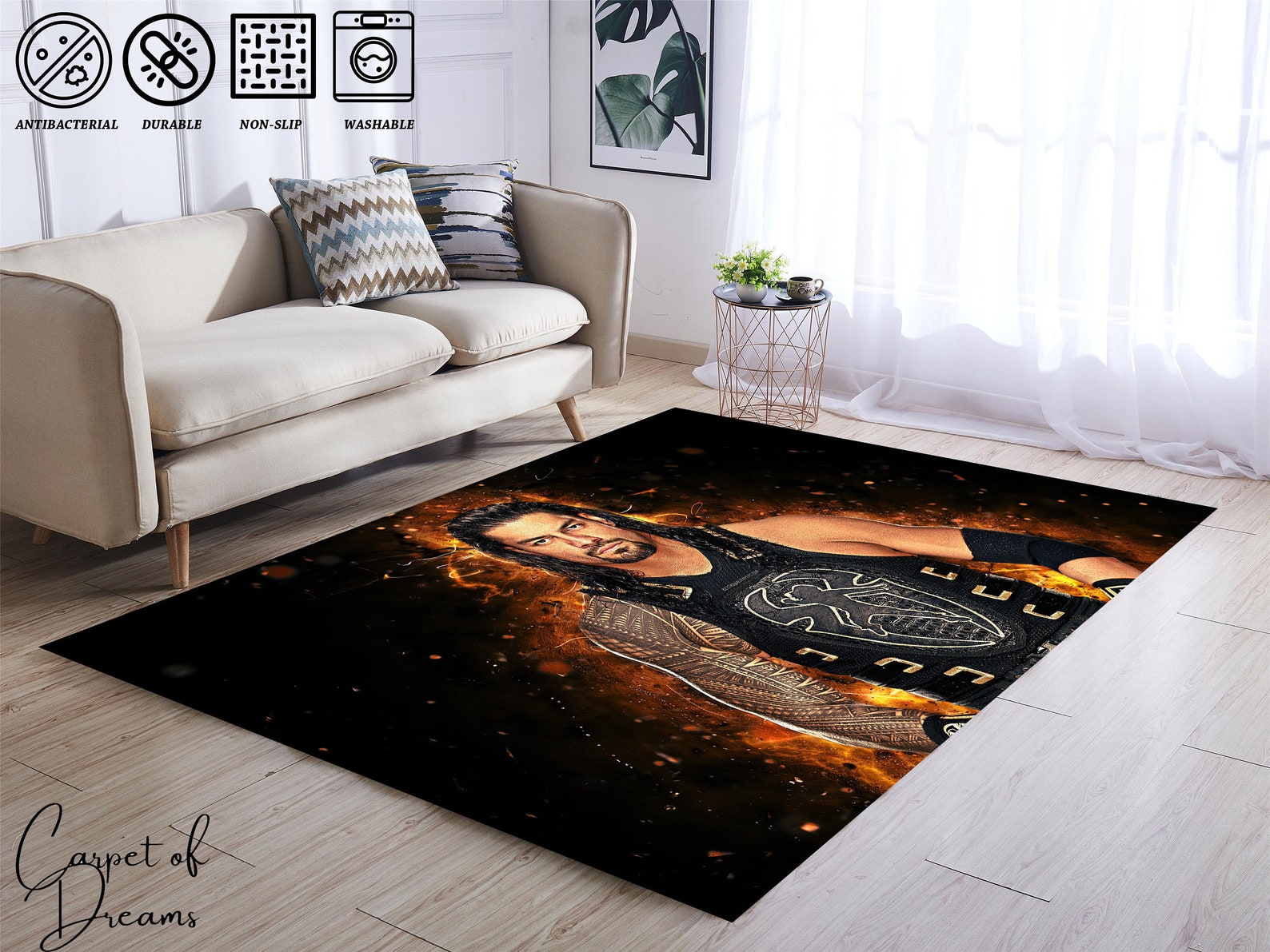 American Wrestling Rug WWE Rug Trendy Rug Sports Rug - Etsy