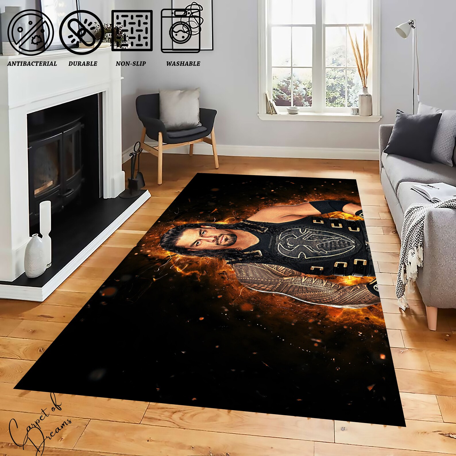 American Wrestling Rug WWE Rug Trendy Rug Sports Rug - Etsy