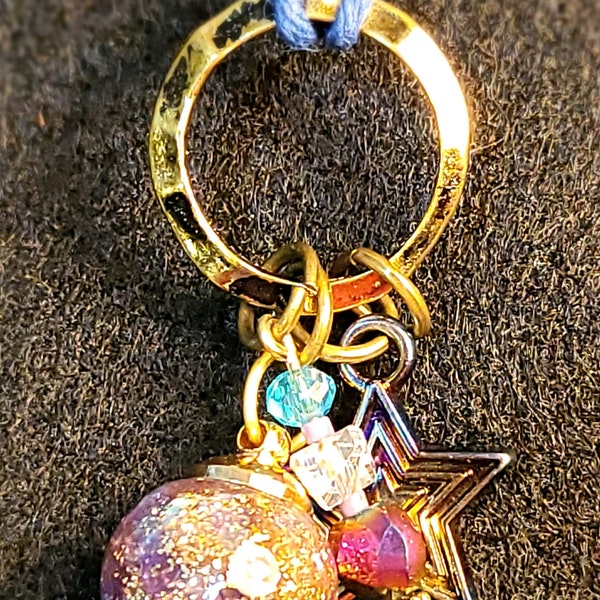 Glitter Orb with Star Charm Necklace