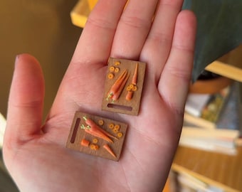 BUNDLE OF TWO - Miniature Polymer Clay Handmade Mini Fruits/Veggies, Magnet or Decor