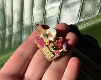Charcuterie Board Miniature Polymer Clay – Handmade Mini Food, Magnet or Decor