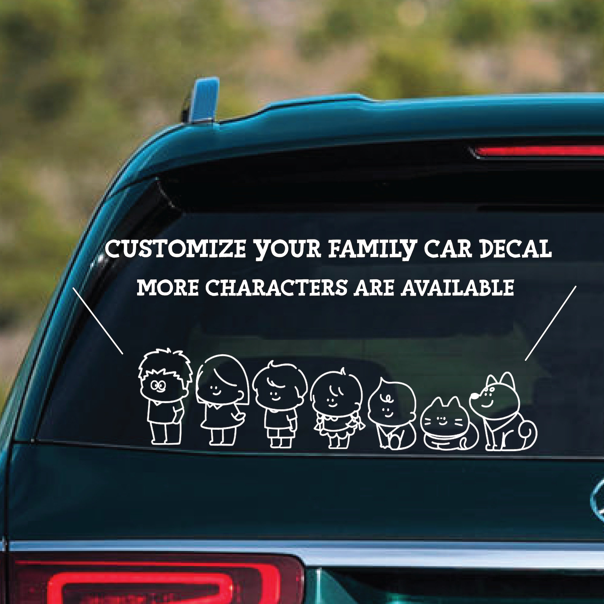 Family Car Decal Stick Family Car Decal Custom Vinyl Decal Etsy