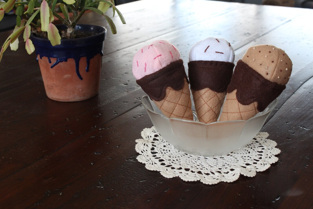 Handmade Catnip Ice Cream Drumstick Cat Kicker Toy Etsy