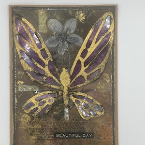 Handmade card, Handmade greeting Card with an embossed butterfly