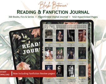 Blush Botanica Digital Reading Journal: Fanfiction Tracker, GoodNotes Compatible