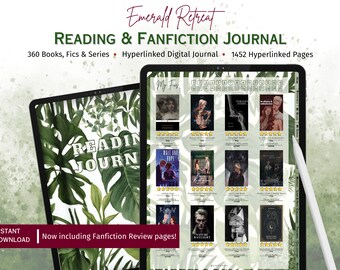 Journal de lecture et de fanfiction Tropical Monstera : compatible GoodNotes (téléchargement numérique)