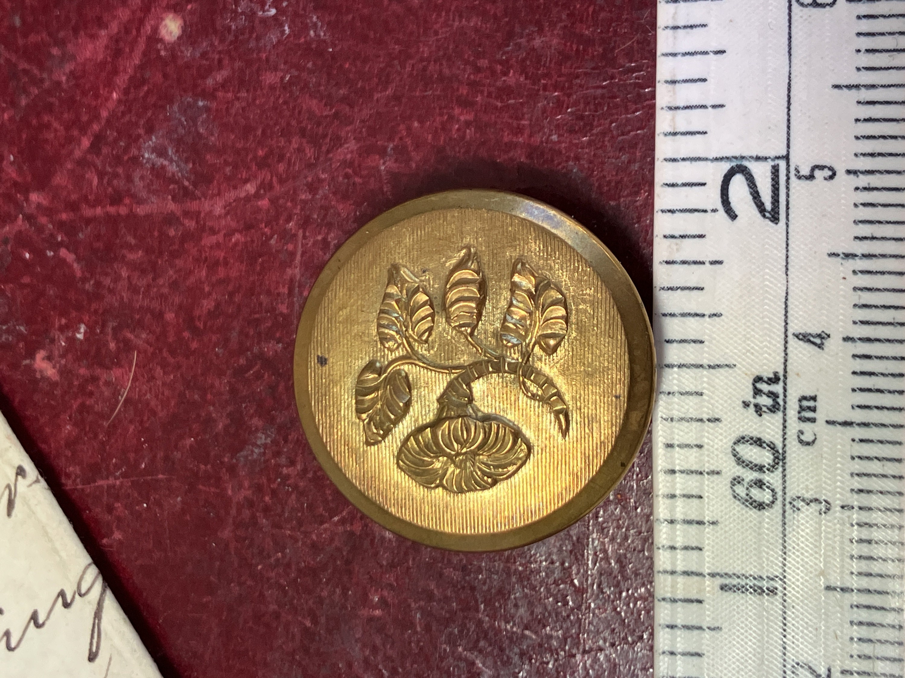 Vintage Brass Button, Brass Floral Button, Sewing Button Gift, Retro ...