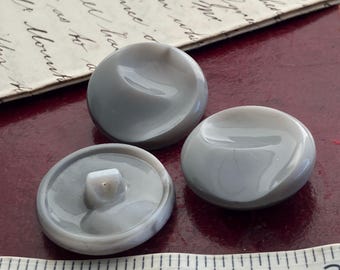 Vintage Marbled Gray Czech Glass Buttons: Knitwear Embellishments