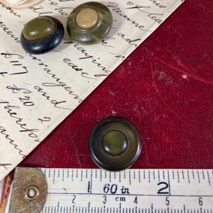 Vintage celluloid buttons tight-top green buttons image 5