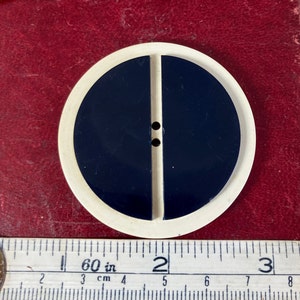 Vintage button - very large 1960’s retro monochrome plastic